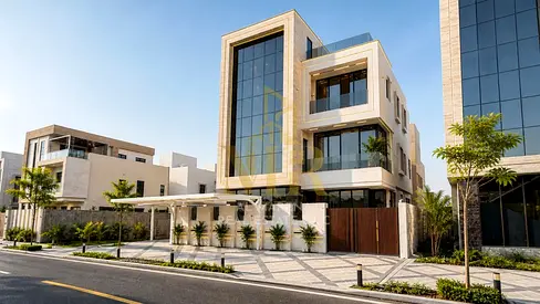 فيلا فاخره اطلالة مباشرة على الحديقة ب مساحة البناء 6200 قدم طابقين وروف مع مصعد تملك حر لجميع الجنسيات بسعر شامل كل شئ فيلا راقية بتصميم عصري ومواصفا