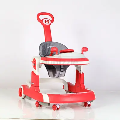 5 in 1 Baby Push Walker Sit-to-Stand Learning Walker Kids Rocking - Red
