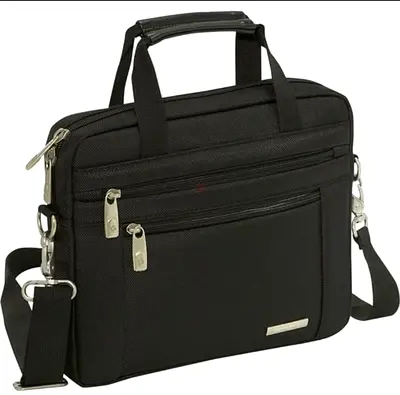 Black Compact Laptop Briefcase / Messenger Bag with Shoulder Strap SAMSONITE