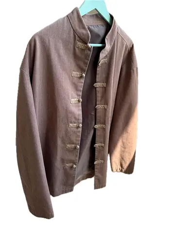 Light Brown Mandarin Collar Mens Jacket - Medium/Large + Trousers