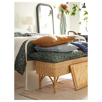 IKEA Tolking Rattan Bench with Storage