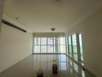 2BR hall with maid & laundry room for rent in Al Majaz 1 Sharjah, 4 baths, balcony, 1 month free, g