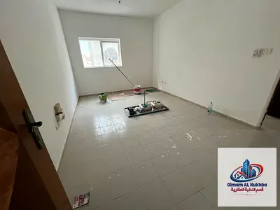 Largest one-bedroom apartment in Al Qulaya area, Sharjah, available for annual rent. Suitable for families, includes free parking, central air conditi