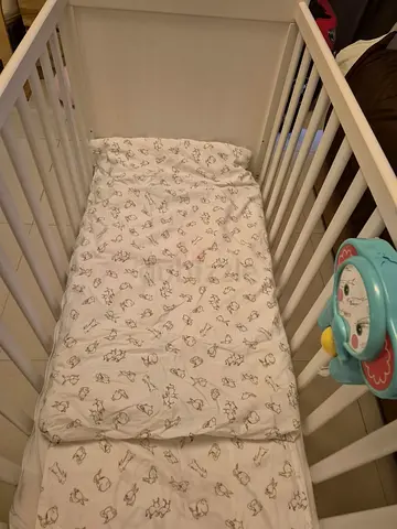 Ikea SUNVIK solid wood crib with mattress