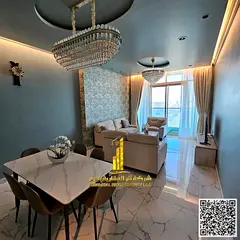 With a sea view, a furnished two-bedroom apartment with a living room for monthly rent 🏡 in Ajman