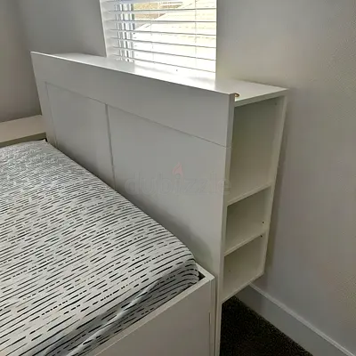 IKEA Brimness Queen size bed frame with mattress — Excellent Condition