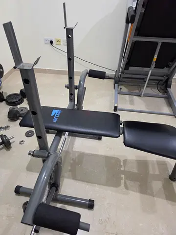 Compact Home Weight Bench with Bar Rack, chest, leg extension and thighs excercise extensions