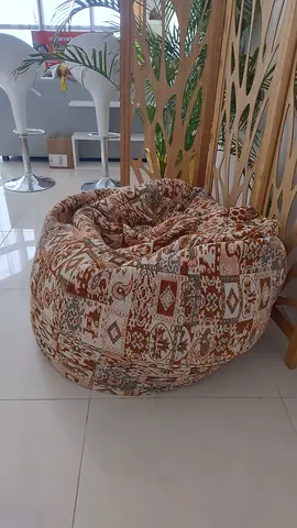 Large Round Patterned Bean Bag