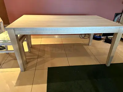 Wodden dining table with chairs