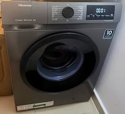 Hisense 8kg Front Load Washing Machine - Inverter, Steam (Grey) - Good Condition