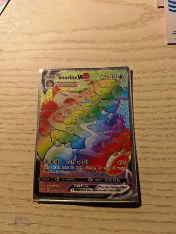 Pokémon Snorlax VMAX Rainbow Holo Rare Card (Sleeved)
