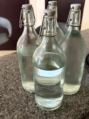 Glass water bottles