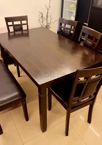 Dining Table 6 seater with 4 chairs + 1 bench- Urgent sale