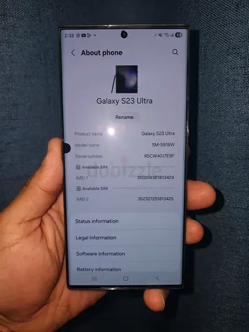 Samsung Galaxy S23 Ultra Doted 8/256Gb storage orginal display and battery