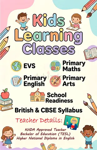 Tuition available for KG 1 to Grade 3