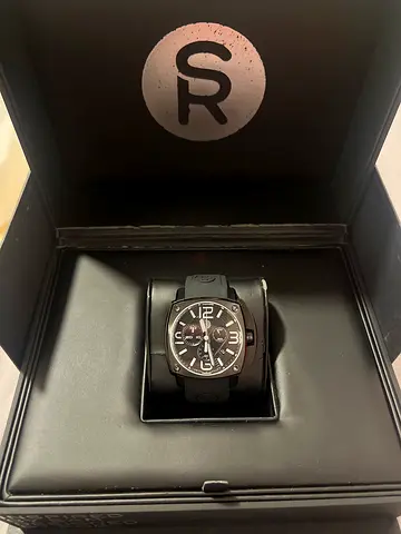 SR Black Mens Chronograph Watch in Original Box