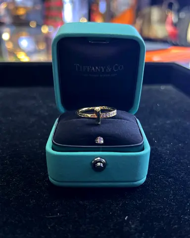 Authentic Tiffany  Co T1 Narrow Ring 18K Yellow Gold with Diamonds | Pre-Loved | Excellent Conditio