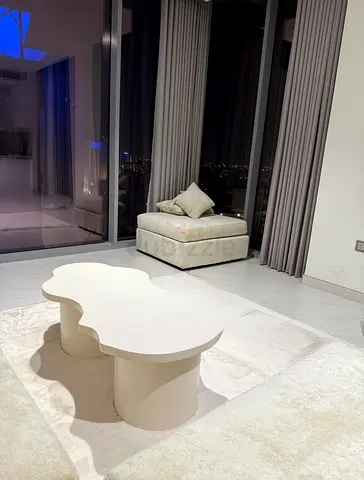 Minimalist White Cloud Coffee Table - Modern Sculptural Design