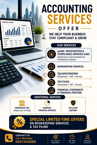 Accounting  Bookkeeping Services — UAE Compliance, VAT, Tax Filing