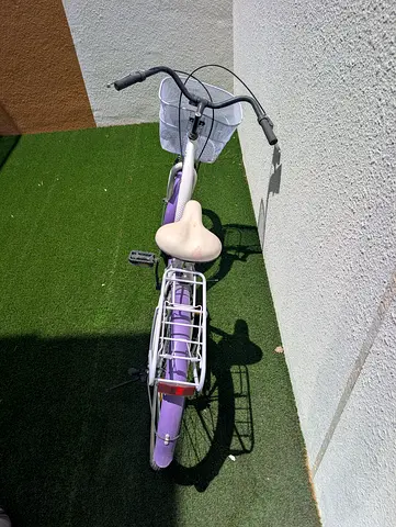 Lightweight Purple Kids/Youth City Bike with Front Basket