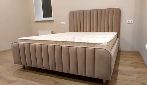 Beige King Size Bed