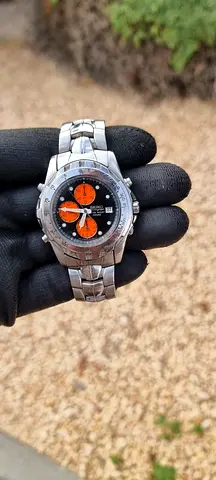Seiko Chronograph Alarm 7T32-6L40 Men Wrist Watch VERY RARE
