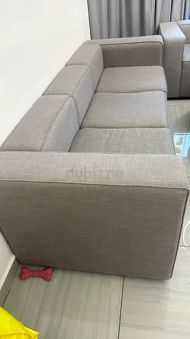 Modern Light Grey Sofa Set, 3 Seater  Armchair, Excellent Condition