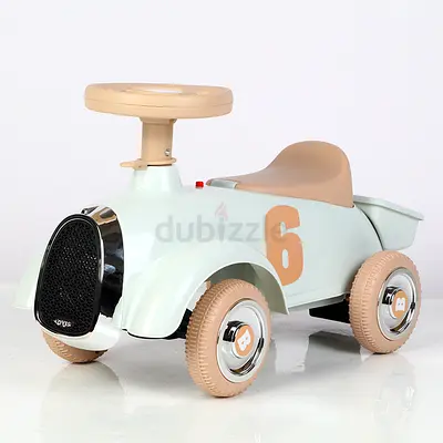 Vintage Kids Push Car Foot to Floor - off White 1 to 3 years