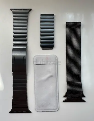 2 Apple Watch Bands – Link Bracelet + Milanese Loop – Black – Original