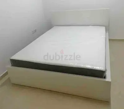 IKEA malam queen‑size bed (160 × 200 cm) with 2 storage drawers underneath and an IKEA mattress ✨