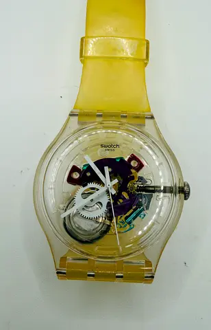 Swatch Random Ghost Quartz Watch, Transparent