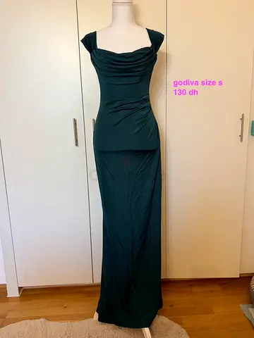 Dark Green Godiva Evening Gown - Size S