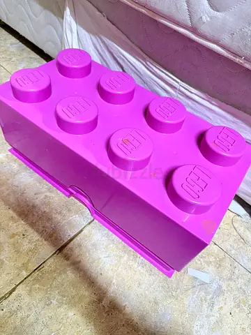 Pink LEGO-style Storage Brick Box - Used full on legos