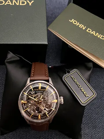 Authentic Italain skeleton men watch John Dandy omega tissot seiko rado tag heuer hublot AP 18k 21k