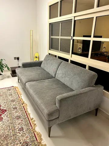 West Elm Comfortable Grey 3-Seater Sofa bed in Good Condition foldable