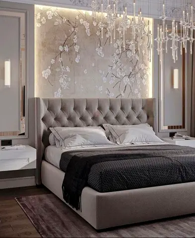 High Quality Luxury King Size Fabric Bed Including Spring Mattress
