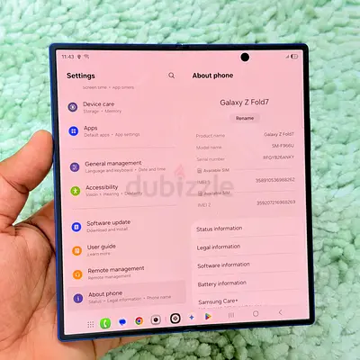 SAMSUNG GALAXY Z FOLD 7 256GB STORAGE NAVY BLUE COLOR