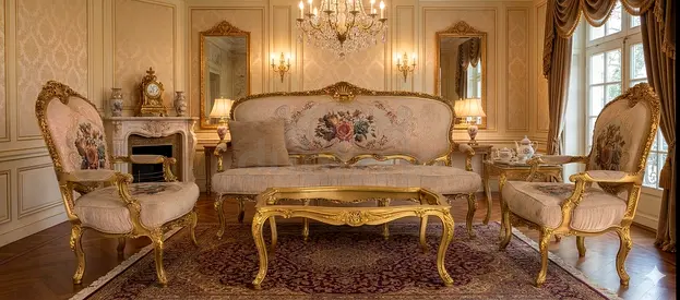 Elegant Classic Sofa Set (3+2) – Luxury Design (Used)