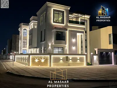 Your dream corner villa, on two main streets, two floors and a roof, on Sheikh Mohammed Bin Zayed Street, freehold ownership for all nationalities.