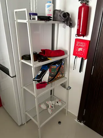White Metal Open Shelf Unit — 5-Tier Storage Rack
