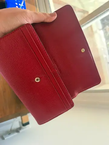 MK Red Leather Long Wallet / Clutch Used Condition