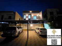 Villa for rent in Al Yasmeen, 5 bedrooms, majlis, and hall, annual rent 110,000 AED. Prime location