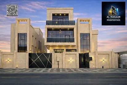 A luxurious 7-bedroom villa with a swimming pool, featuring a harmonious and elegant design, located in the Al Zahiyah area of ​​Ajman, one of the mos