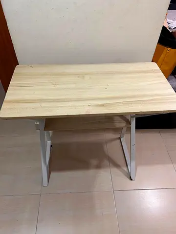 Compact wooden study desk with shelf - light wood
