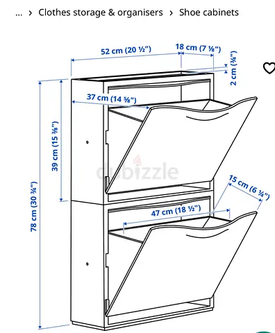 Trones IKEA clothes organizer/shoe cabinet 6 pcs