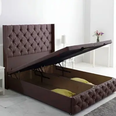 Tufted Upholstered Storage Bed with Hydraulic Lift - Double