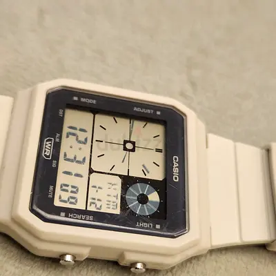 Casio Vintage-Style Digital-Analog White Resin Watch