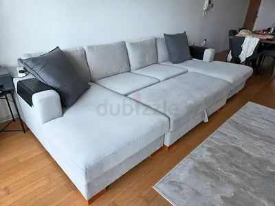 JYSK Copenhagen Sand 3-piece Sofa Set (Chaise L + Ottoman + 2-Seater) - Light Beige
