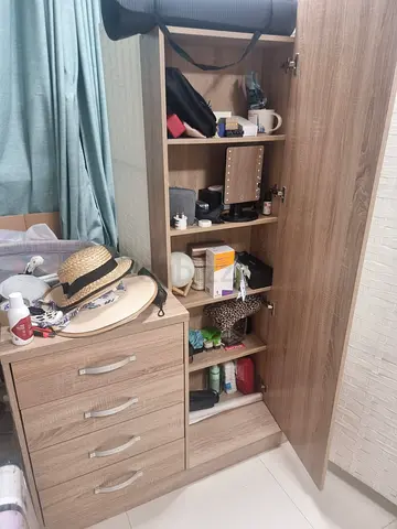 Wooden Wardrobe / Storage Cabinet with Drawers - Good Condition