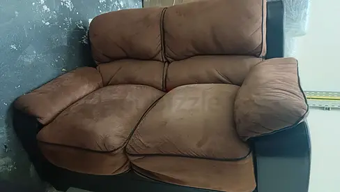 Comfortable 2-Seater Brown Sofa (Well-Loved)